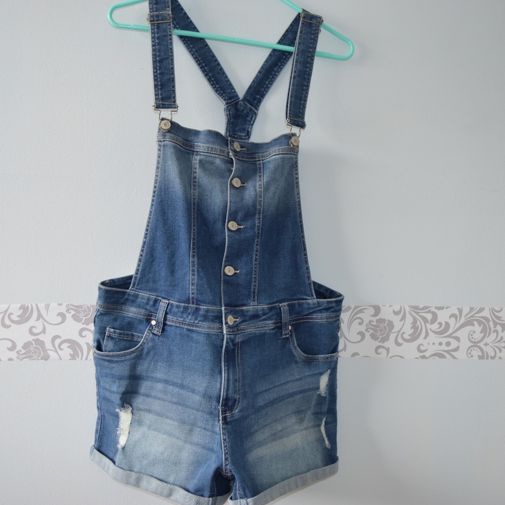 Denim Overall Shorts